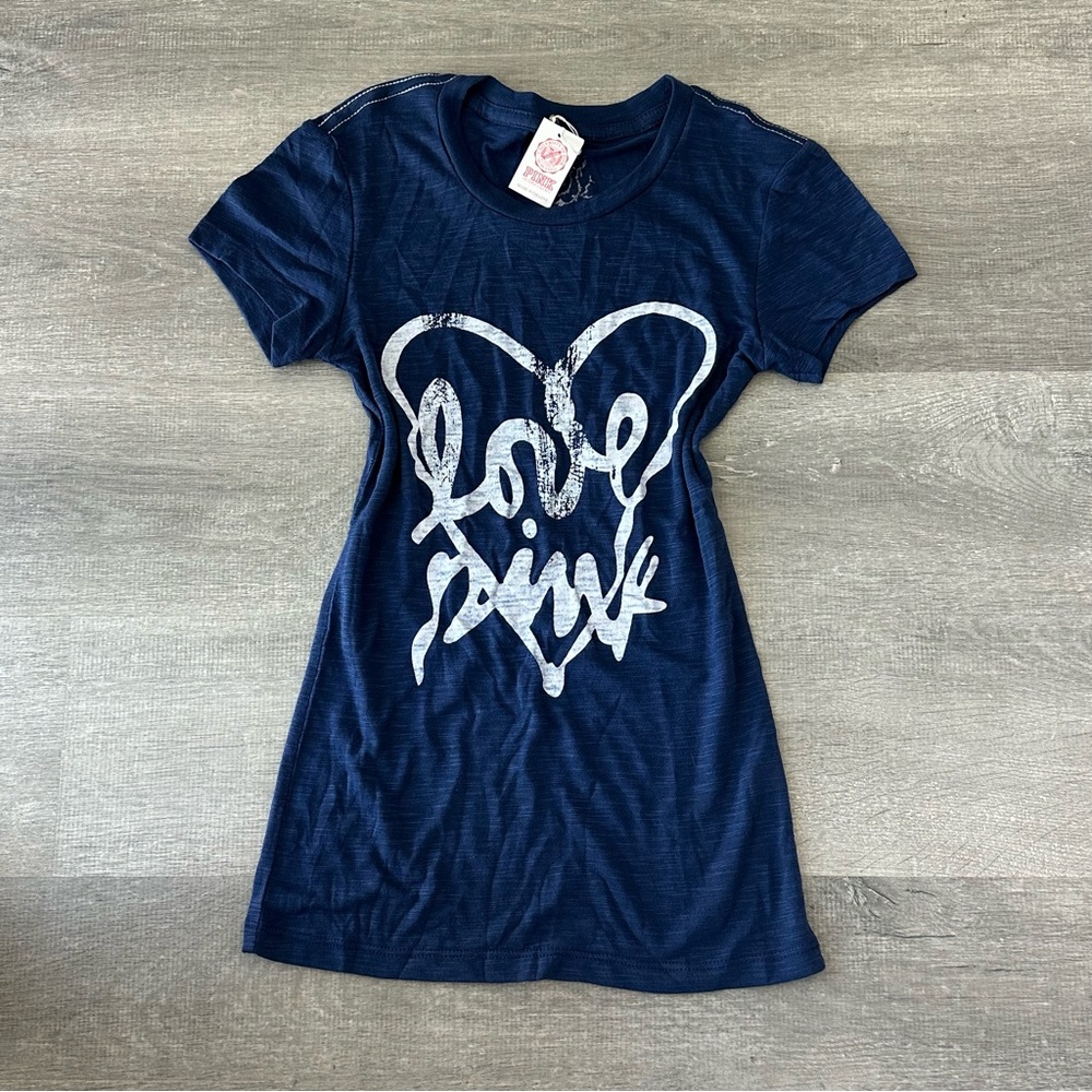 NWT Y2K 2000s Victoria’s Secret Pink Navy Blue Graphic Tee